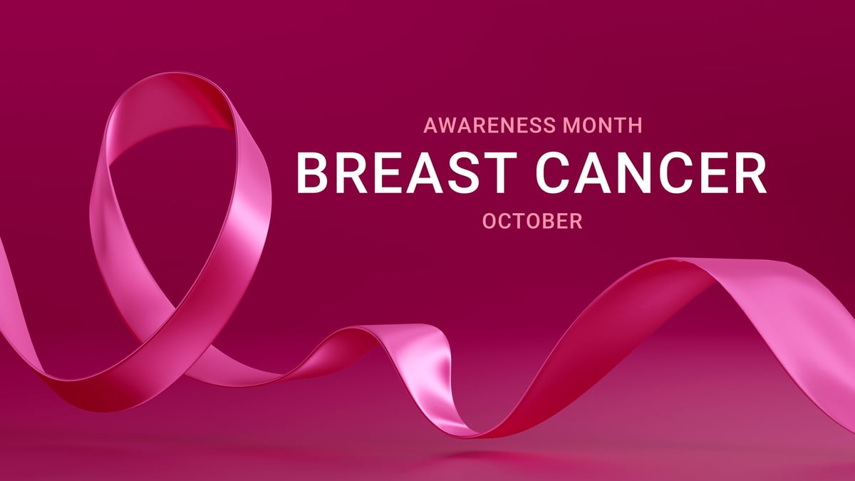 Breast Cancer Awareness banner for October. Pink ribbon on background. Ideal for banners, medical campaigns, and educational materials. 3d render